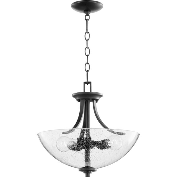 Reyes Noir and Clear Three-Light Dual Mount Pendant, image 1
