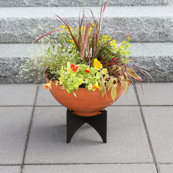 Norma I Burnt Sienna Planter with Flower Bowl, image 4