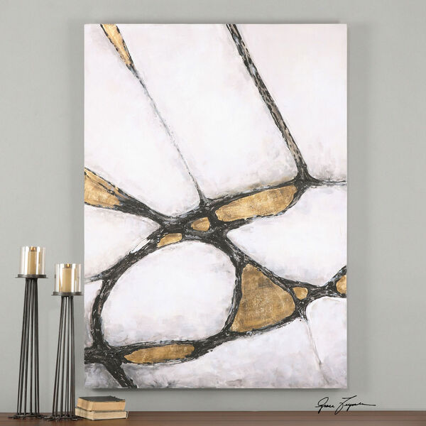 Abstract Art In Gold And Black by Grace Feyock: 42 x 60-Inch Wall Art, image 2