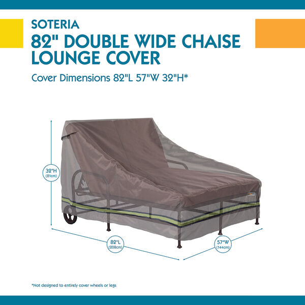 Soteria Grey RainProof 82 In. Double Wide Patio Chaise Lounge Cover, image 3
