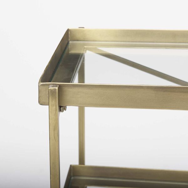 Trey Gold Metal with Glass Console Table, image 6