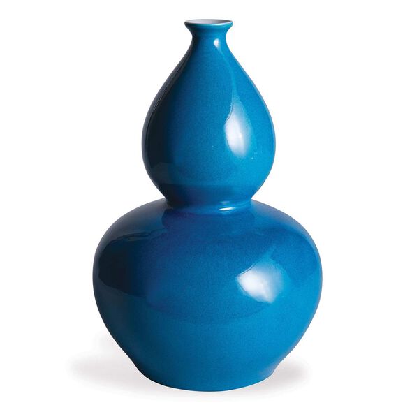Turquoise Blue Double Gourd Vase, image 1