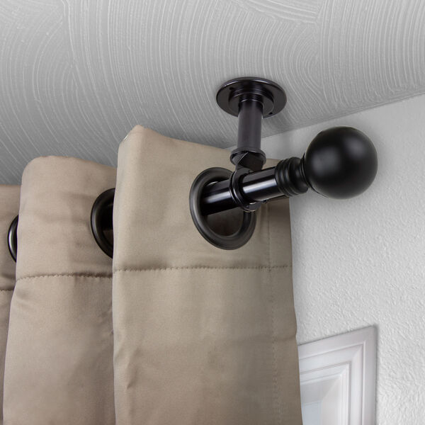 Globe Black 66-120 Inches Ceiling Curtain Rod, image 2