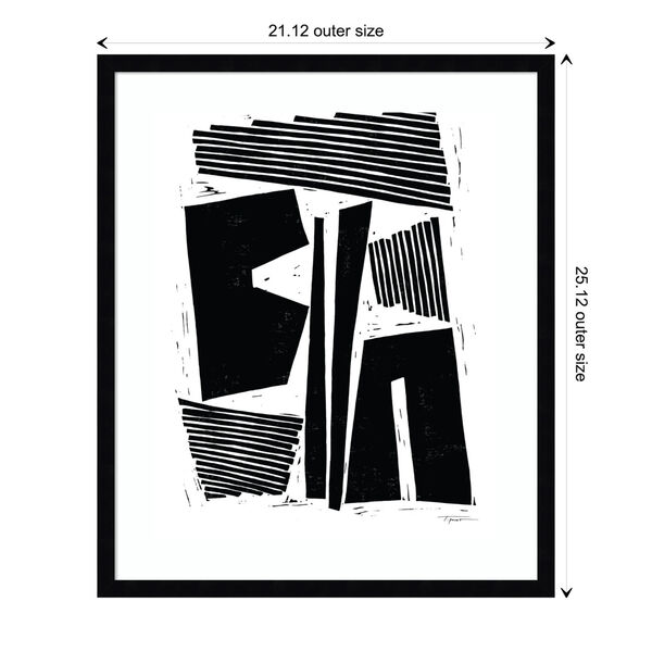 Statement Goods Black Arranged Geometric Shapes and Lines 21 x 25 Inch Wall Art, image 3
