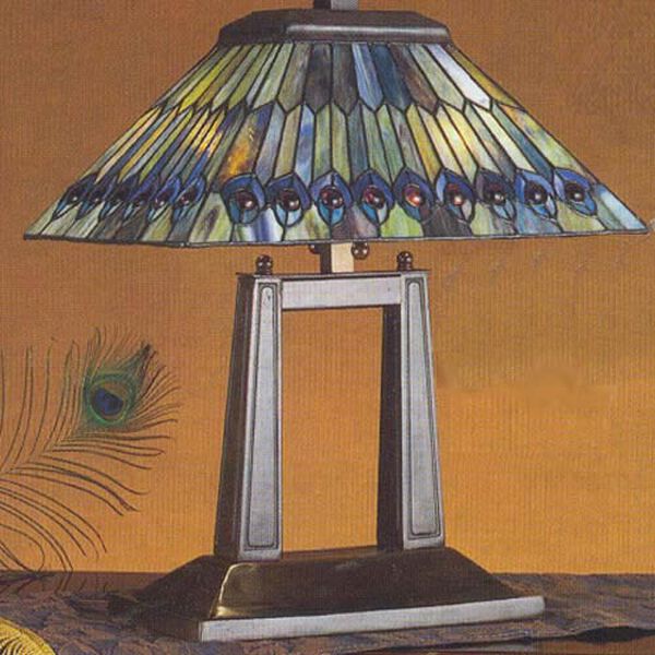 Peacock Tiffany Desk Lamp, image 1