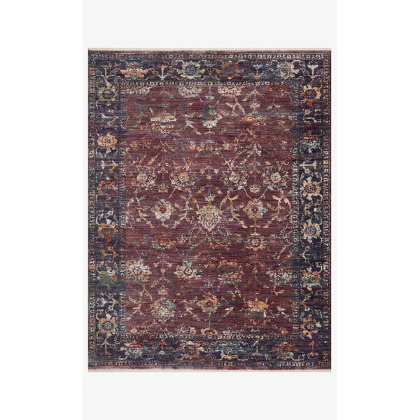 Giada Grape and Multicolor Rectangle: 6 Ft. 3 In. x 9 Ft. Rug, image 1