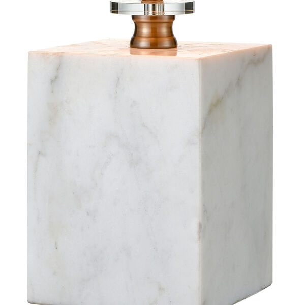 Stand White Marble and Clear Crystal One-Light Table Lamp, image 4