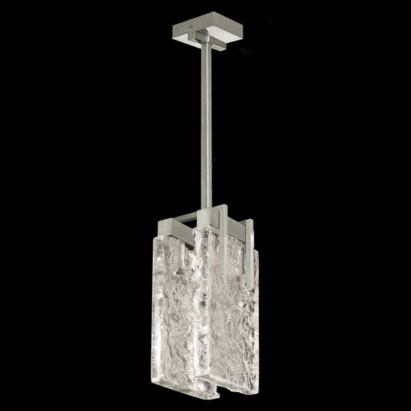 Terra Silver 15-Inch Two-Light Rectangular LED Mini Pendant with Clear Glass, image 1