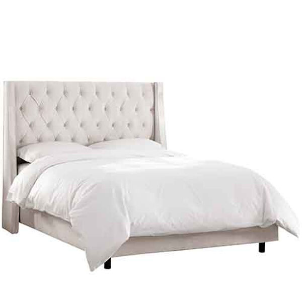 Mystere Dove Tufted Wingback King Bed with Welt, image 1