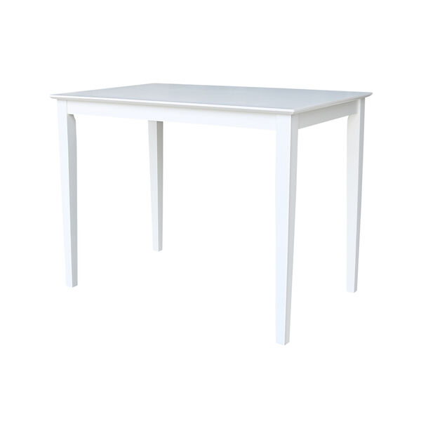 Solid Wood 30 x 48 inch Counter Height Dining Table in White, image 1