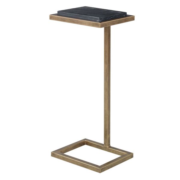 Wellington Aged Gold and Black Marble Martini Table, image 4