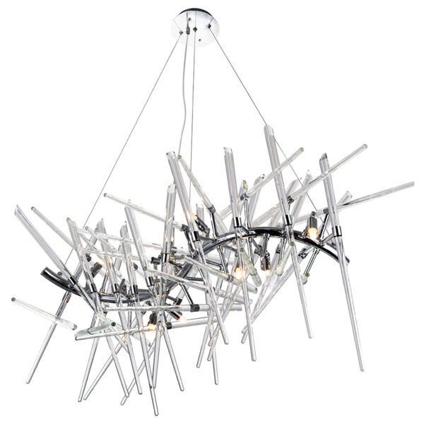 Icicle Chrome 10-Light Chandelier, image 2