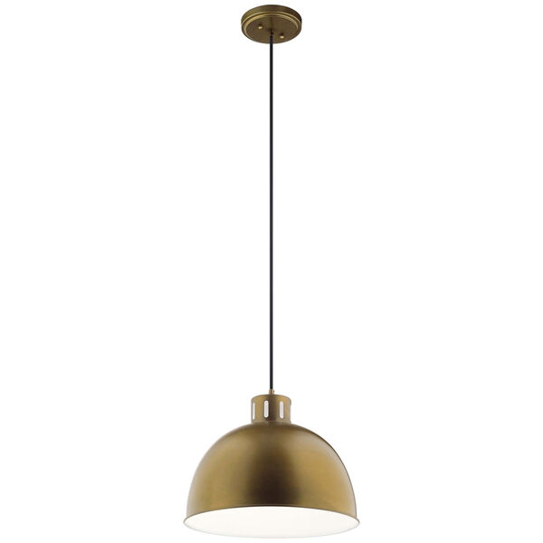 Zailey Natural Brass 13-Inch One-Light Pendant, image 1