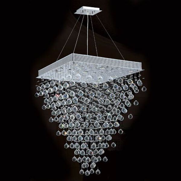 Icicle 10-Light Chrome Finish with Clear-Crystals Chandelier, image 1