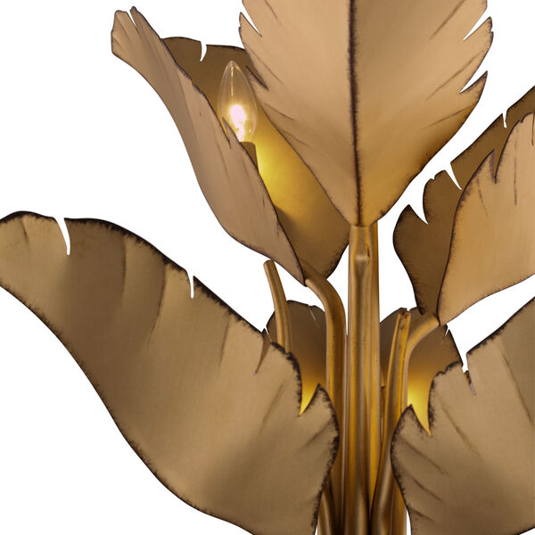 Banana Leaf Gold Six-Light Chandelier, image 4