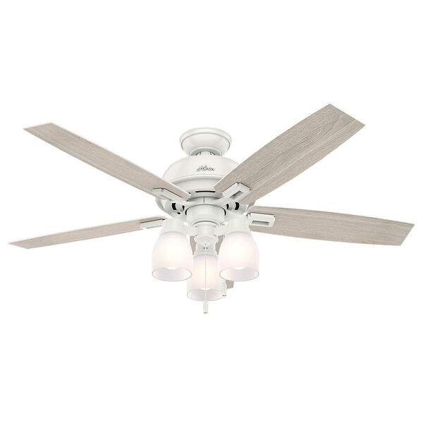 Donegan Fresh White 52-Inch Three-Light LED Adjustable Ceiling Fan, image 1