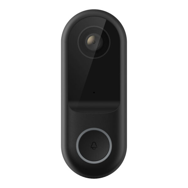 Black Smart WiFi Doorbell with HD 1080p Camera, image 1