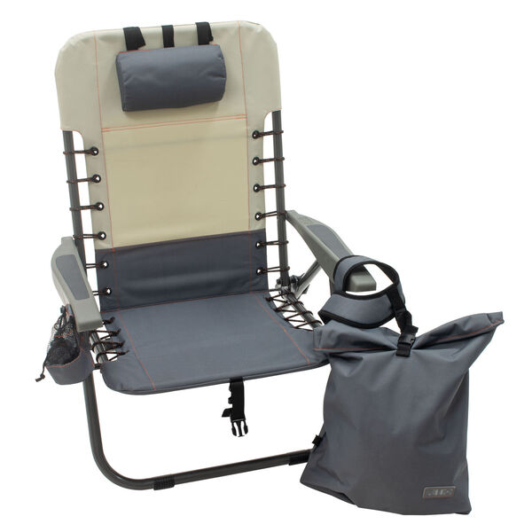 Slate and Putty Gray Lace-Up Steel Removable Backpack Chair, image 1