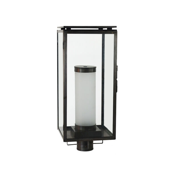 Downtown Verde Gris One-Light Outdoor Post Mount with Clear Glass, image 1