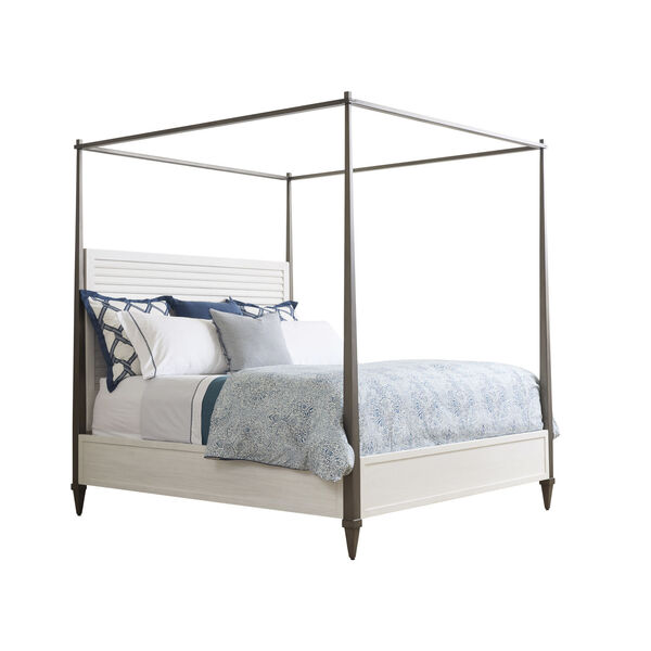 Ocean Breeze White Coral Gables California King Poster Bed, image 1