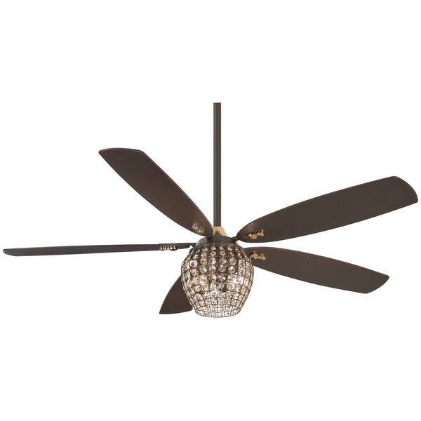 Bling Oil Rubbed Bronze 56-Inch Three-Light Led Ceiling Fan, image 1