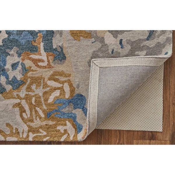 Everley Gray Blue Gold Area Rug, image 6