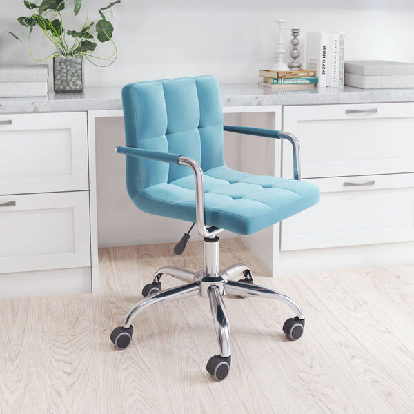 Kerry Blue and Silver Office Chair, image 2
