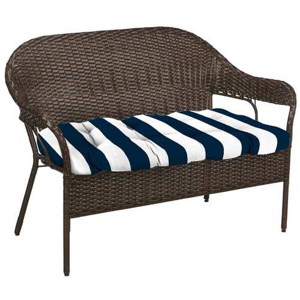 Cabana Navy Blue 44 x 18 Inches French Edge Tufted Outdoor Settee Cushion, image 6