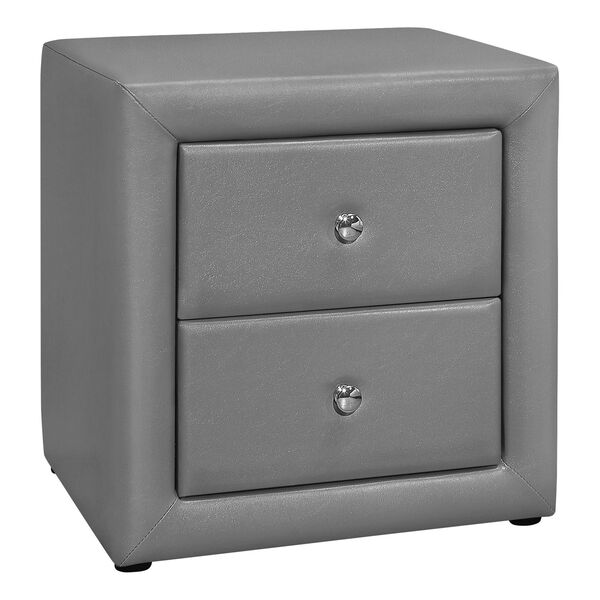 Grey Two drawer Night Stand, image 1