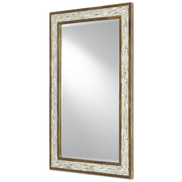 Aquila White and Pecan Large Wall Mirror, image 2