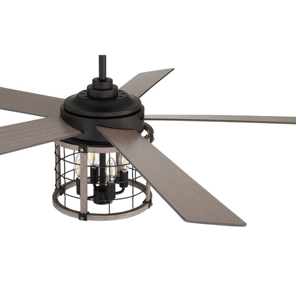 Nicolas Flat Black Light Wenge 56-Inch LED Ceiling Fan, image 4