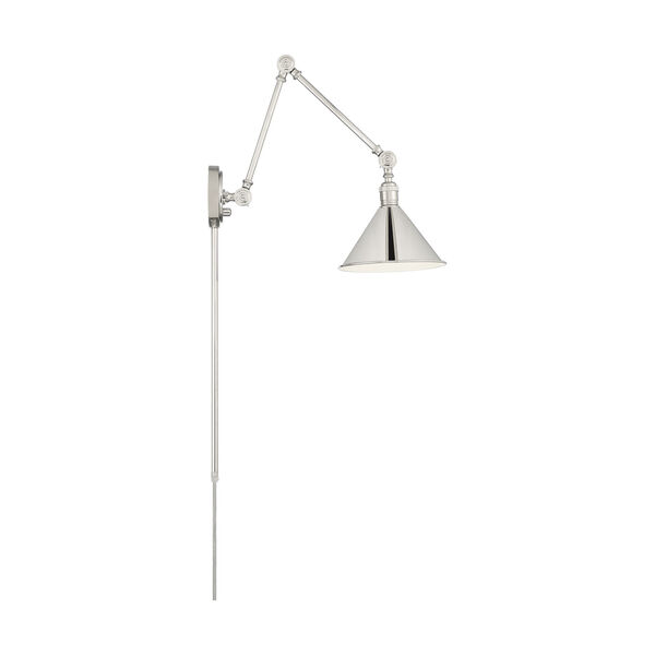 Delancey Nickel Polished One-Light Adjustable Swing Arm Wall Sconce, image 4