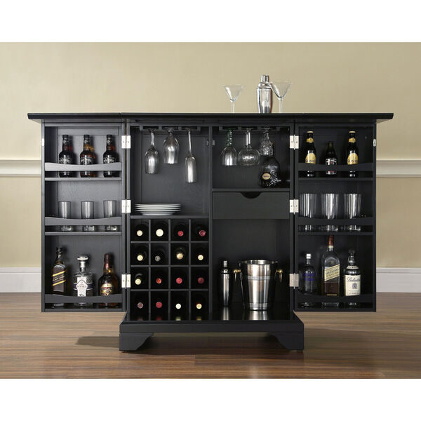 LaFayette Expandable Bar Cabinet in Black Finish, image 4