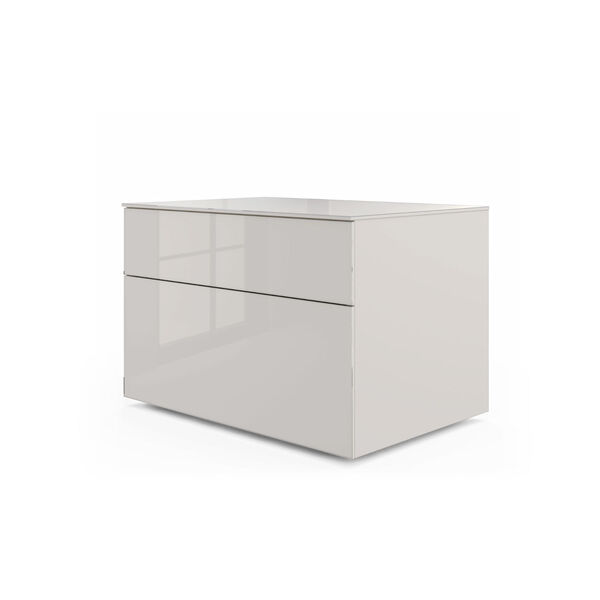 Bedford Chateau Gray Two Drawer Nightstand with Glass Top, image 4