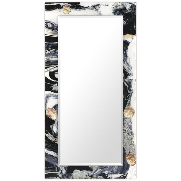 Ebony and Ivory Black 54 x 28-Inch Rectangular Beveled Wall Mirror, image 2