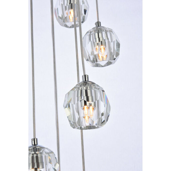 Eren Chrome 10-Light Pendant with Royal Cut Clear Crystal, image 4