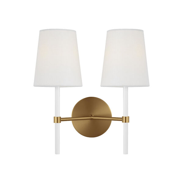 Monroe Burnished Brass Two-Light Wall Sconce, image 1