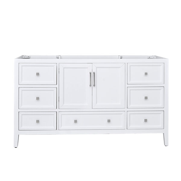 Everette White 60-Inch Single Vanity Cabinet, image 1