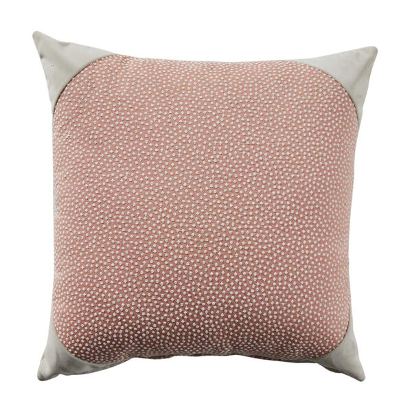 Blush and Almond 24 x 24 Inch Pillow with Velvet Corner Cap, image 1