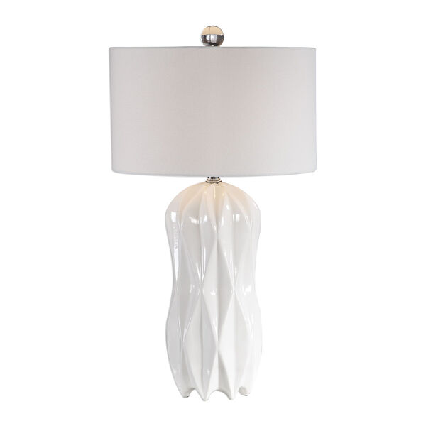 Malena Glossy White One-Light Table Lamp, image 1