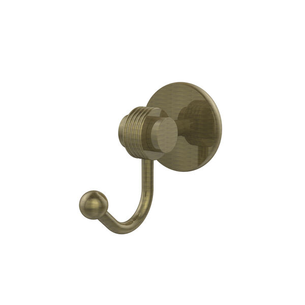 Satellite Orbit Two Collection Robe Hook with Groovy Accents, Antique Brass, image 1