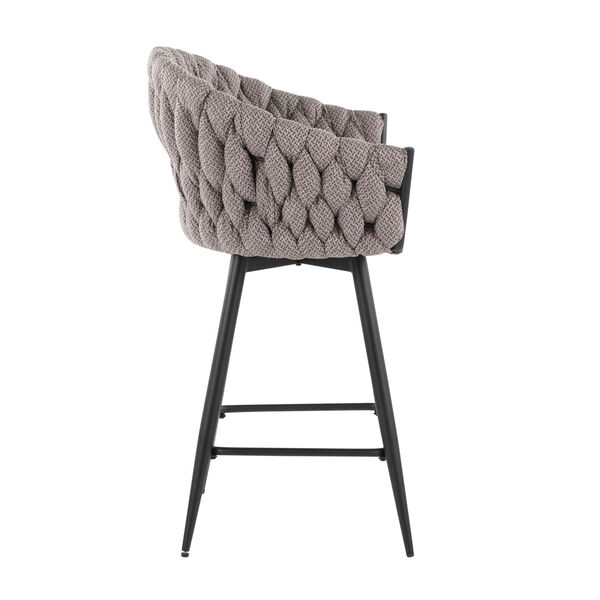 Matisse Black and Grey Braided Counter Stool, image 2