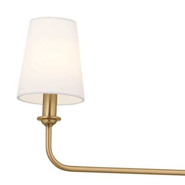 Pallas Brushed Natural Brass Three-Light Linear Chandelier, image 6