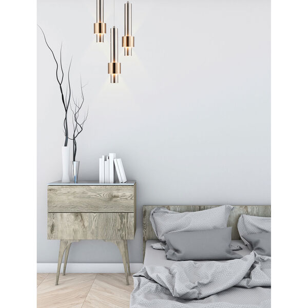 Reveal Satin Nickel and Satin Brass 3-Inch LED Pendant, image 3