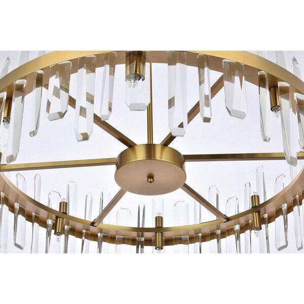 Serena Satin Gold and Clear 32-Inch Round Chandelier, image 5