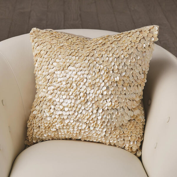 Studio A Home Ivory Mother of Pearl Beaded Pillow, image 1