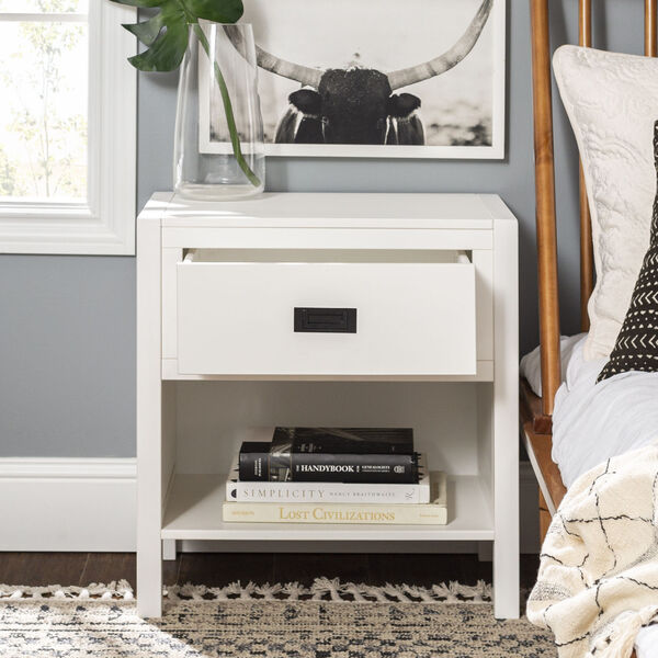 Lydia White Nightstand with One Drawer, image 4