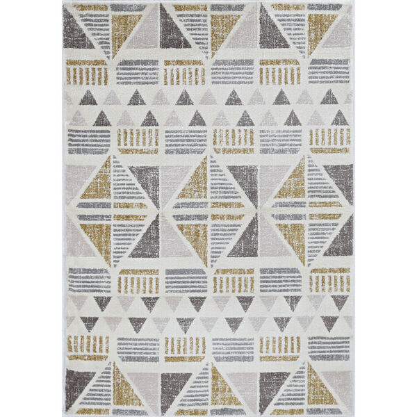 Elements Ivory and Gold Rectangular: 7 Ft. 10 In. x 10 Ft. 10 In. Rug, image 1