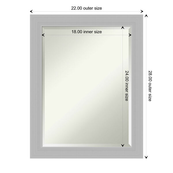 Silver 22W X 28H-Inch Bathroom Vanity Wall Mirror, image 6