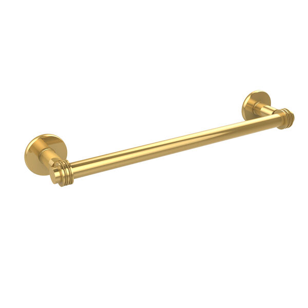 Continental Collection 24 Inch Towel Bar with Dotted Detail, Unlacquered Brass, image 1